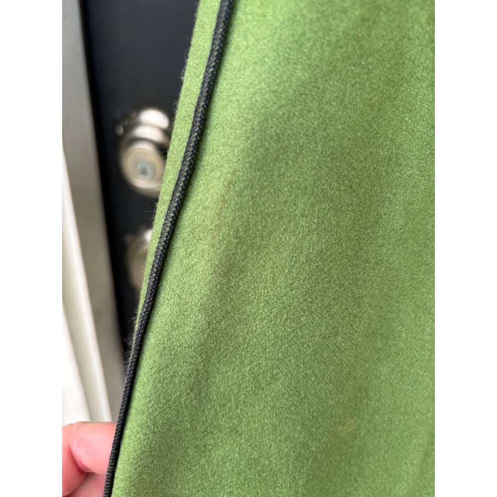 Beppa Only Green Wool Blend Art to Wear Contrast Pipe Swing Jacket Funnel Neck M
